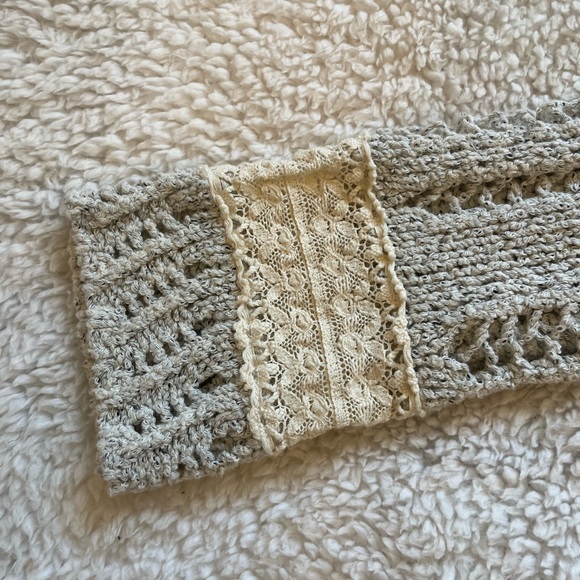 Anthropologie Crochet Open Front Fringe Cardigan - Picture 5 of 5